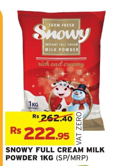 SNOWY FULL CREAM MILK POWDER 1KG