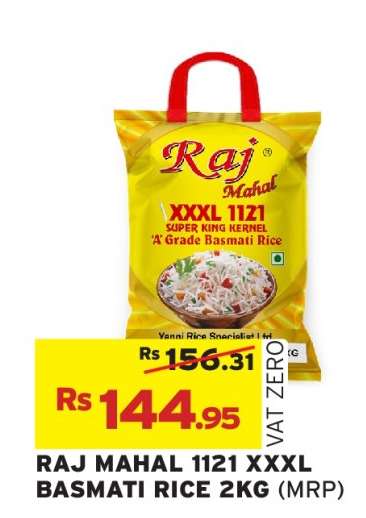 RAJ MAHAL 1121 XXXL BASMATI RICE 2KG