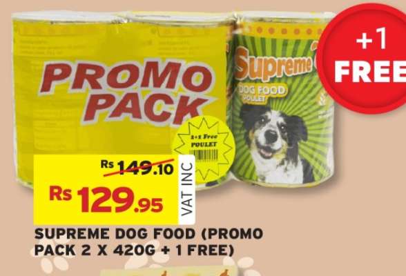 SUPREME DOG FOOD (PROMO PACK 2 X 420G + 1 FREE)