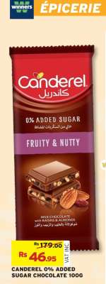 CANDEREL 0% ADDED SUGAR CHOCOLATE 100G