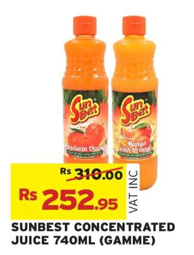 SUNBEST CONCENTRATED JUICE 740ML (GAMME)