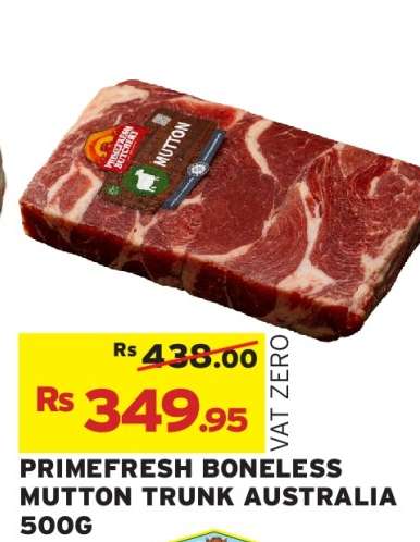PRIMEFRESH BONELESS MUTTON TRUNK AUSTRALIA 500G