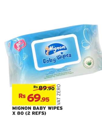 MIGNON BABY WIPES X 80 (2 REFS)
