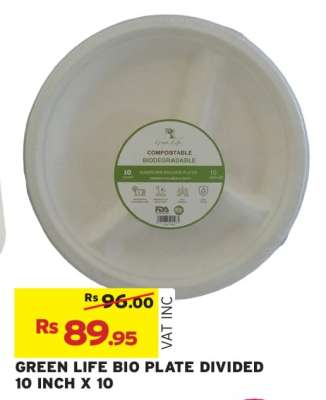 GREEN LIFE BIO PLATE DIVIDED 10 INCH X 10
