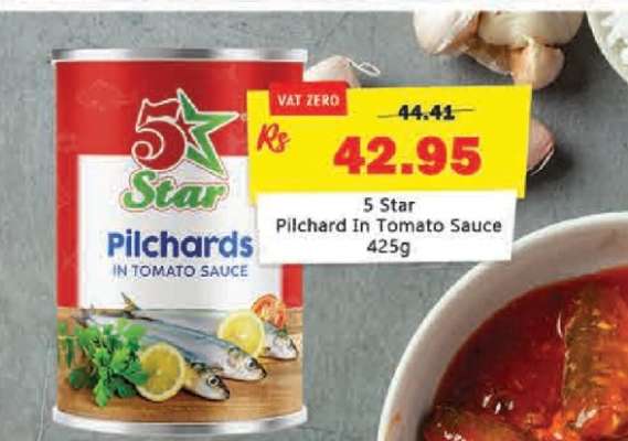 5 Star Pilchard In Tomato Sauce 425g