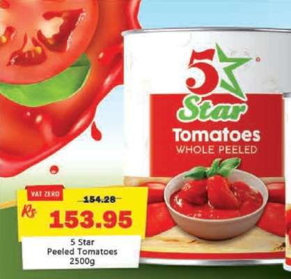 5 Star Peeled Tomatoes 2500g