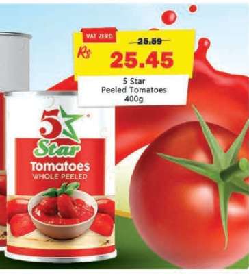 5 Star Peeled Tomatoes 400g