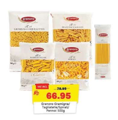 Granoro Gramigna/Tagliatelle/Spirali/Pennoi 500g