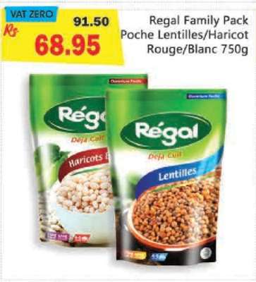 Regal Family Pack Poche Lentilles/Haricot Rouge/Blanc 750g