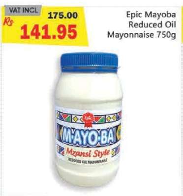 Epic Mayoba Reduced Oil Mayonnaise 750g