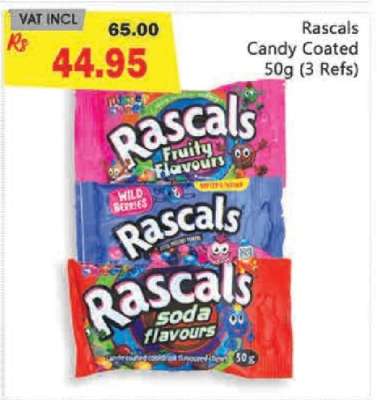 Rascals Candy Coated 50g (3 Refs)