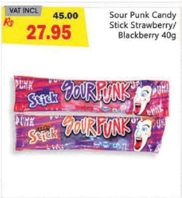 Sour Punk Candy Stick Strawberry/Blackberry 40g