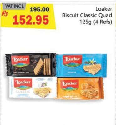 Loaker Biscuit Classic Quad 125g (4 Refs)