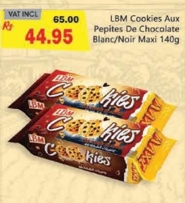 LBM Cookies Aux Pepites De Chocolate Blanc/Noir Maxi 140g