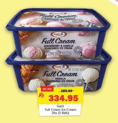 Gatti Full Cream Ice Cream 2lts (5 Refs)