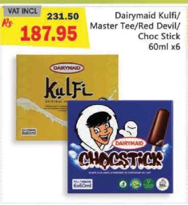 Dairymaid Kulfi/Master Tee/Red Devil/Choc Stick 60ml x6