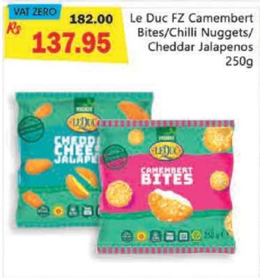 Le Duc FZ Camembert Bites/Chilli Nuggets/Cheddar Jalapenos 250g