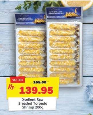 Xcellent Raw Breaded Torpedo Shrimp 200g