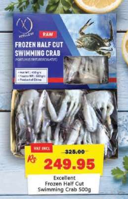 Excellent Frozen Half Cut Swimming Crab 500g