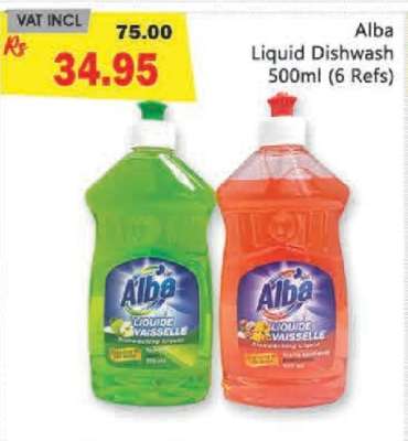 Alba Liquid Dishwash 500ml (6 Refs)