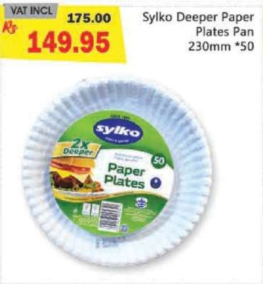 Sylko Deeper Paper Plates Pan 230mm *50