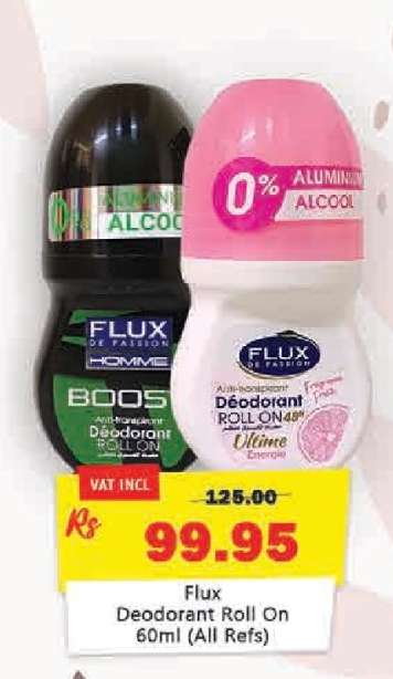 Flux Deodorant Roll On 60ml (All Refs)