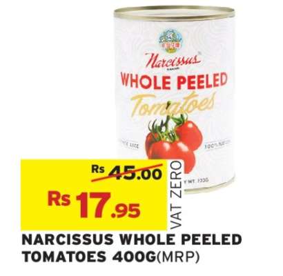 NARCISSUS WHOLE PEELED TOMATOES 400G