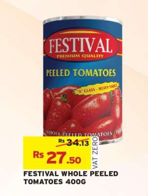 FESTIVAL WHOLE PEELED TOMATOES 400G
