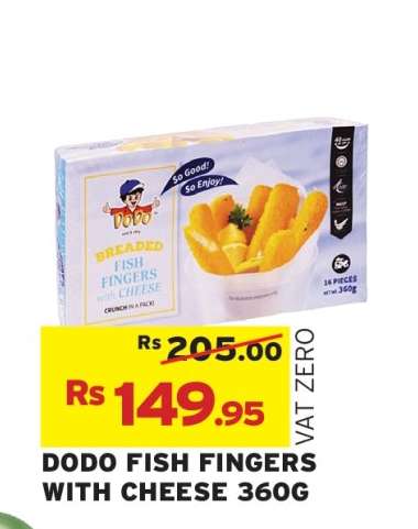 DODO FISH FINGERS WITH CHEESE 360G