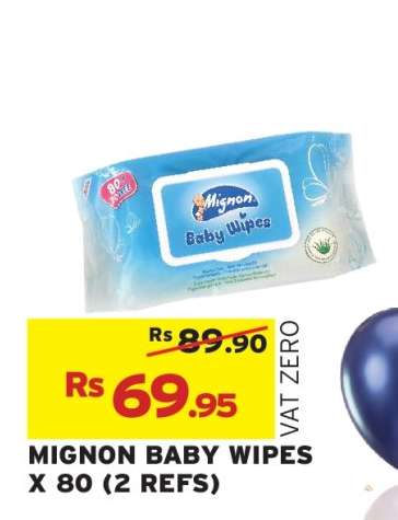 MIGNON BABY WIPES X 80 (2 REFS)
