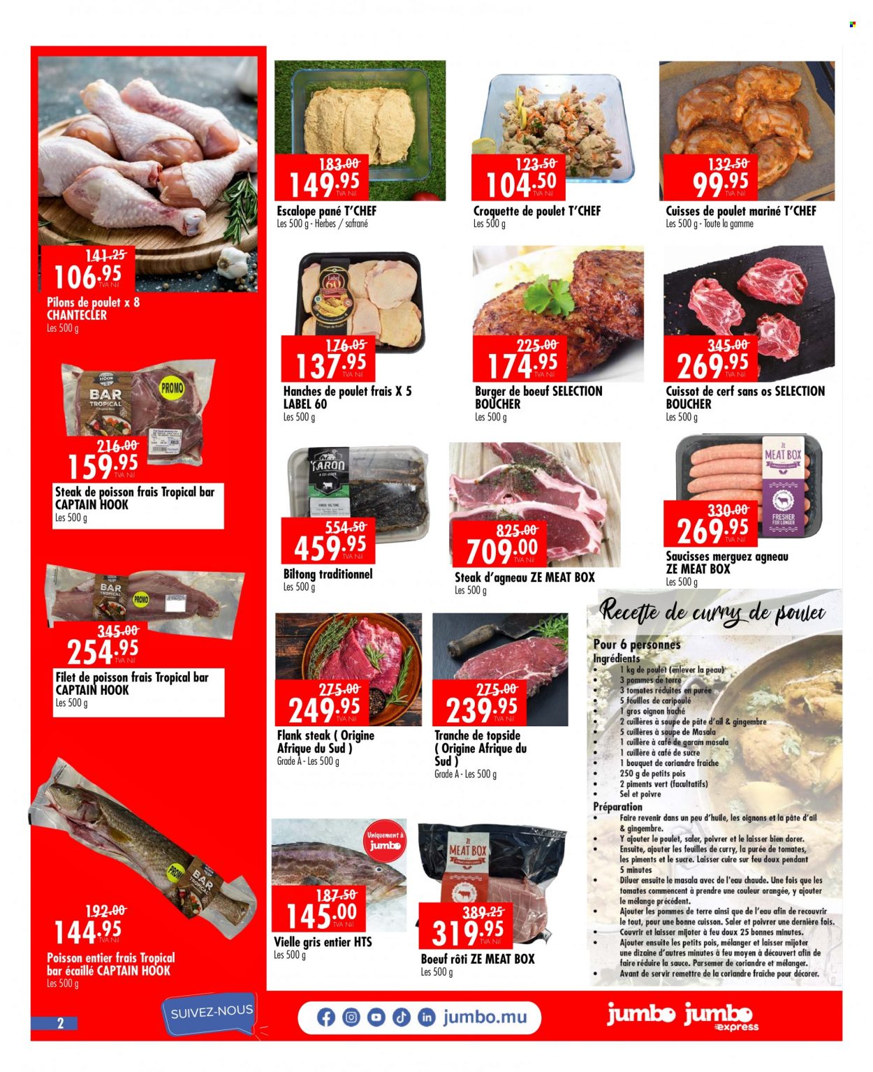Jumbo Catalogue - 13.06.2022 - 21.06.2022 - Sales products - hamburger, beef meat, flank steak, hook, steak. Page 2.