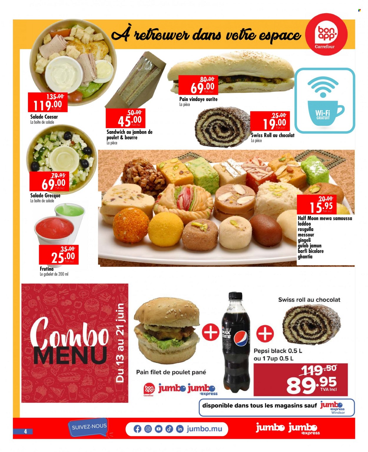 Jumbo Catalogue - 13.06.2022 - 21.06.2022 - Sales products - swiss roll, sandwich, Pepsi, 7UP. Page 4.