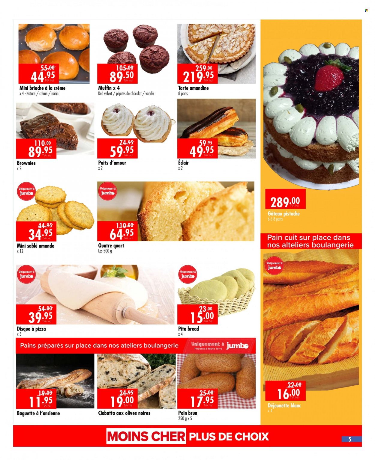Jumbo Catalogue - 13.06.2022 - 21.06.2022 - Sales products - bread, pita, brioche, brownies, muffin, pizza, baguette, ciabatta, olives. Page 5.