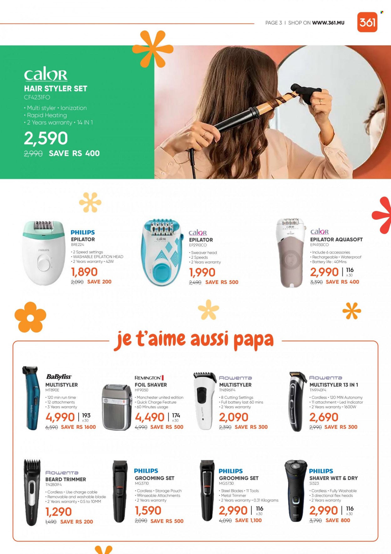 thumbnail - 361 Catalogue - 14.05.2022 - 13.06.2022 - Sales products - epilator, grooming set, trimmer, shaver. Page 3.