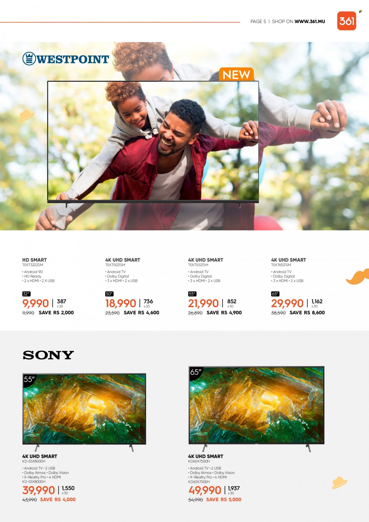thumbnail - 361 Catalogue - 14.06.2022 - 23.06.2022 - Sales products - Sony, Android TV, UHD TV, TV. Page 5.