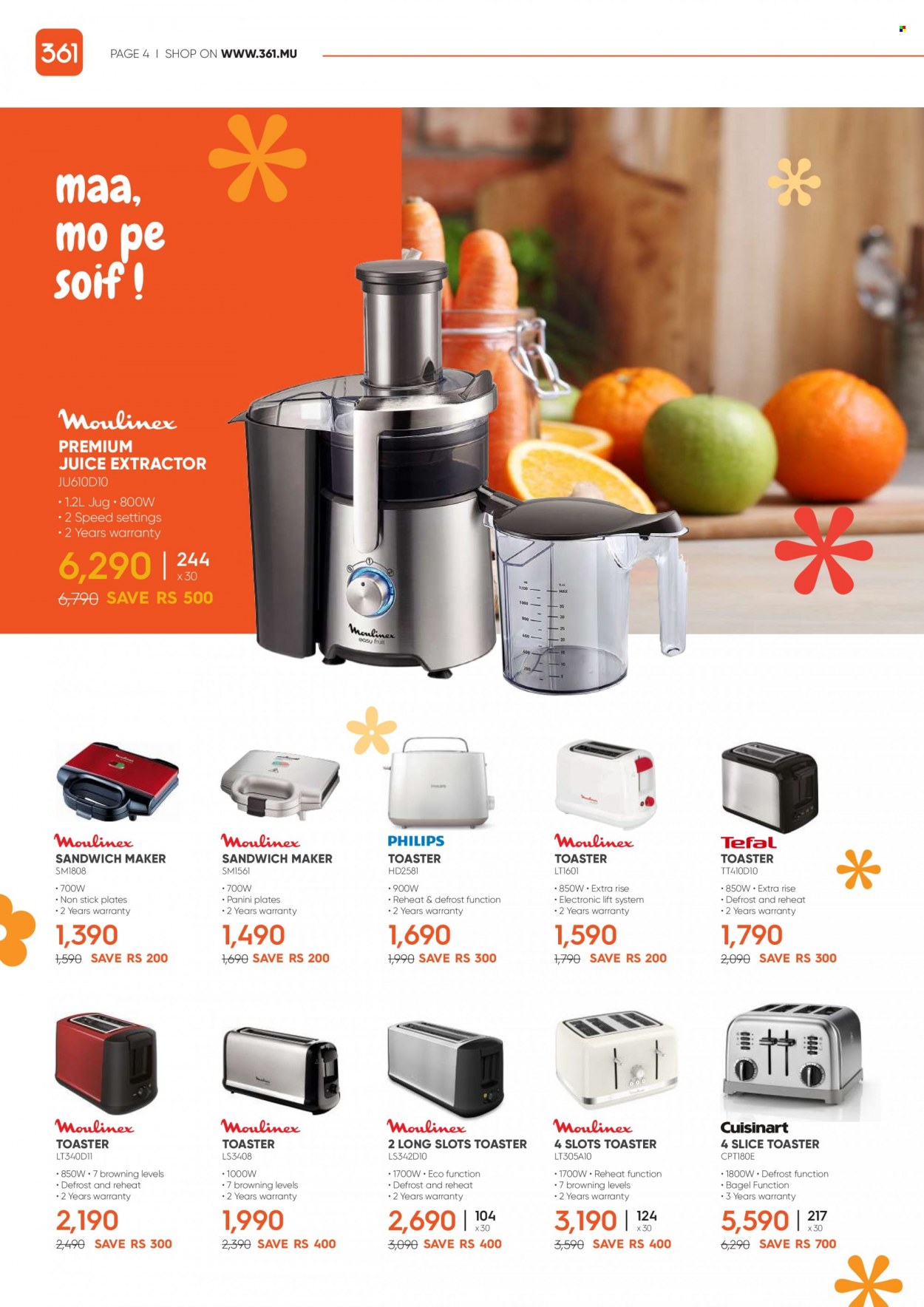 thumbnail - 361 Catalogue - 14.05.2022 - 13.06.2022 - Sales products - sandwich maker, toaster. Page 4.