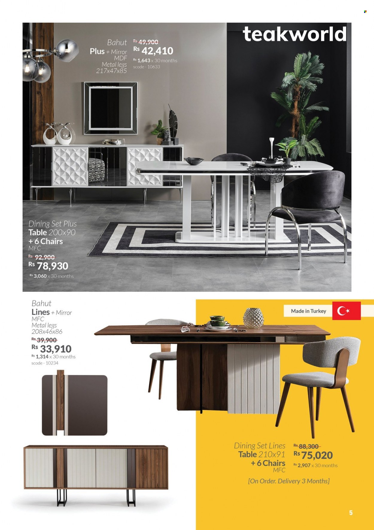 thumbnail - Teak World Catalogue - 15.06.2022 - 10.07.2022 - Sales products - dining set, table, chair, mirror. Page 5.