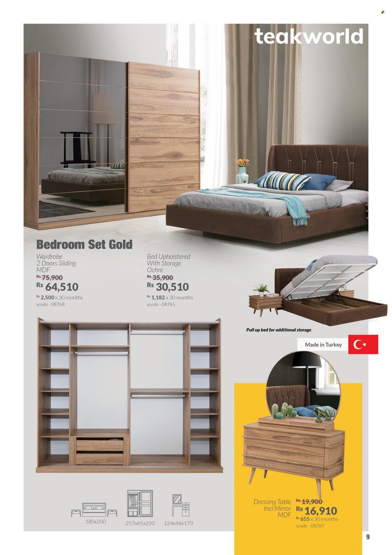 thumbnail - Teak World Catalogue - 15.06.2022 - 10.07.2022 - Sales products - table, bed, wardrobe, dressing table, mirror. Page 9.