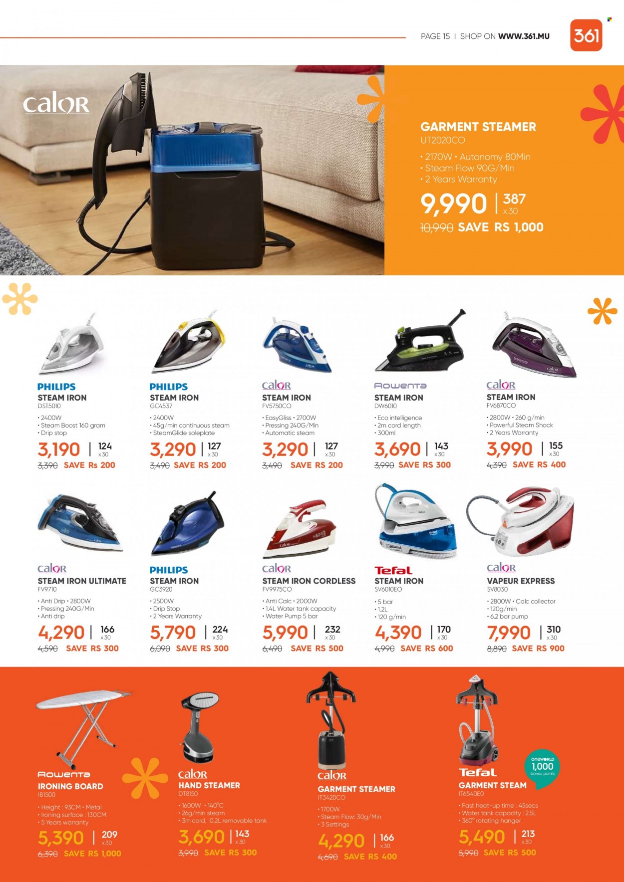 thumbnail - 361 Catalogue - 14.05.2022 - 13.06.2022 - Sales products - steam iron, garment steamer, pump. Page 15.