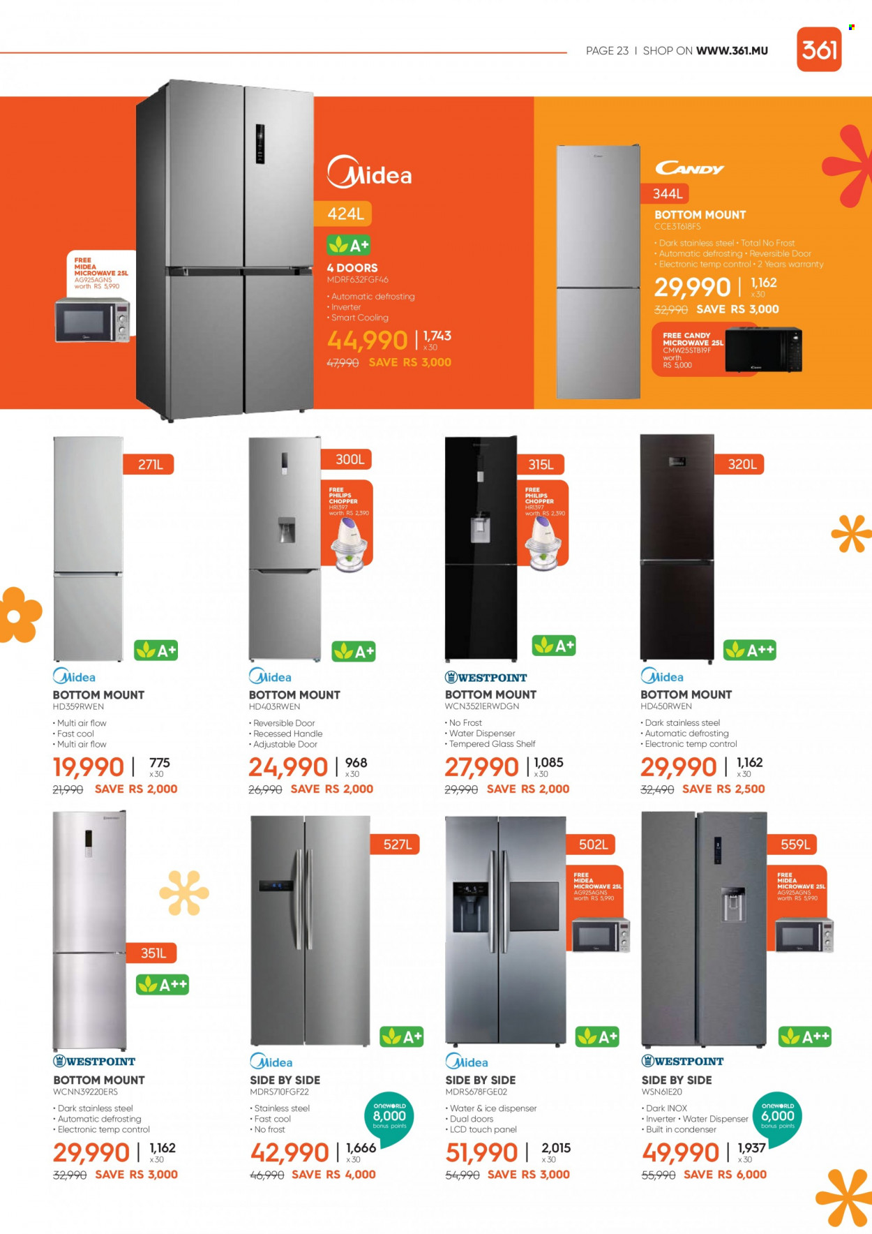 thumbnail - 361 Catalogue - 14.05.2022 - 13.06.2022 - Sales products - Philips, Midea, microwave, water dispenser. Page 23.
