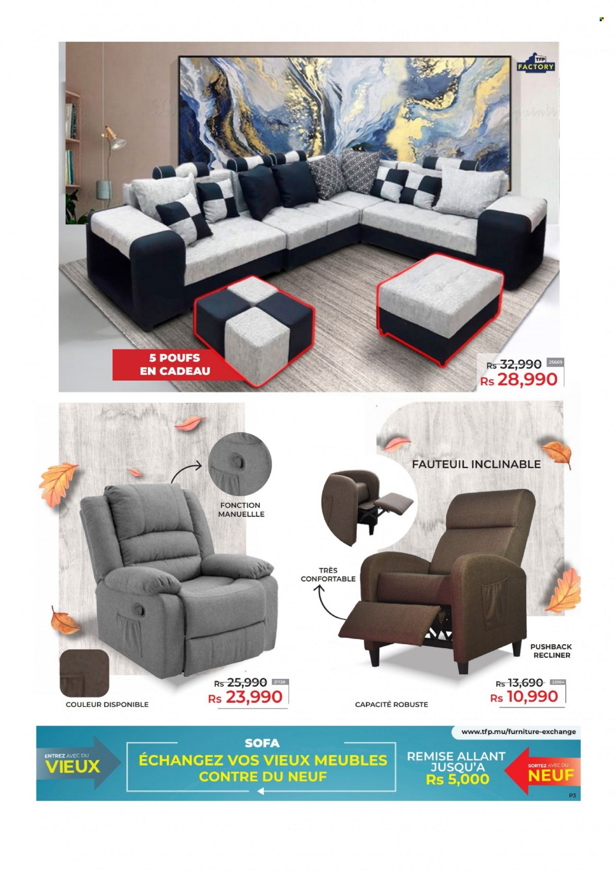 thumbnail - TFP Catalogue - 25.06.2022 - 30.09.2022 - Sales products - sofa, recliner chair. Page 3.