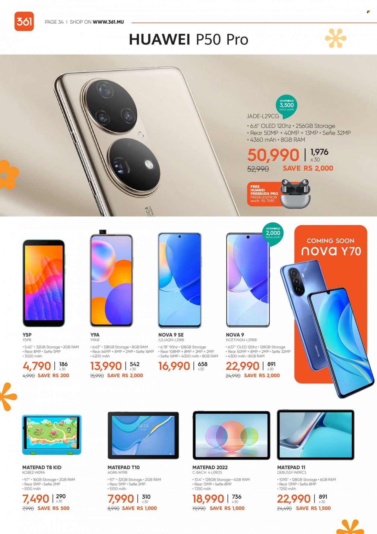 thumbnail - 361 Catalogue - 14.05.2022 - 13.06.2022 - Sales products - Huawei. Page 34.