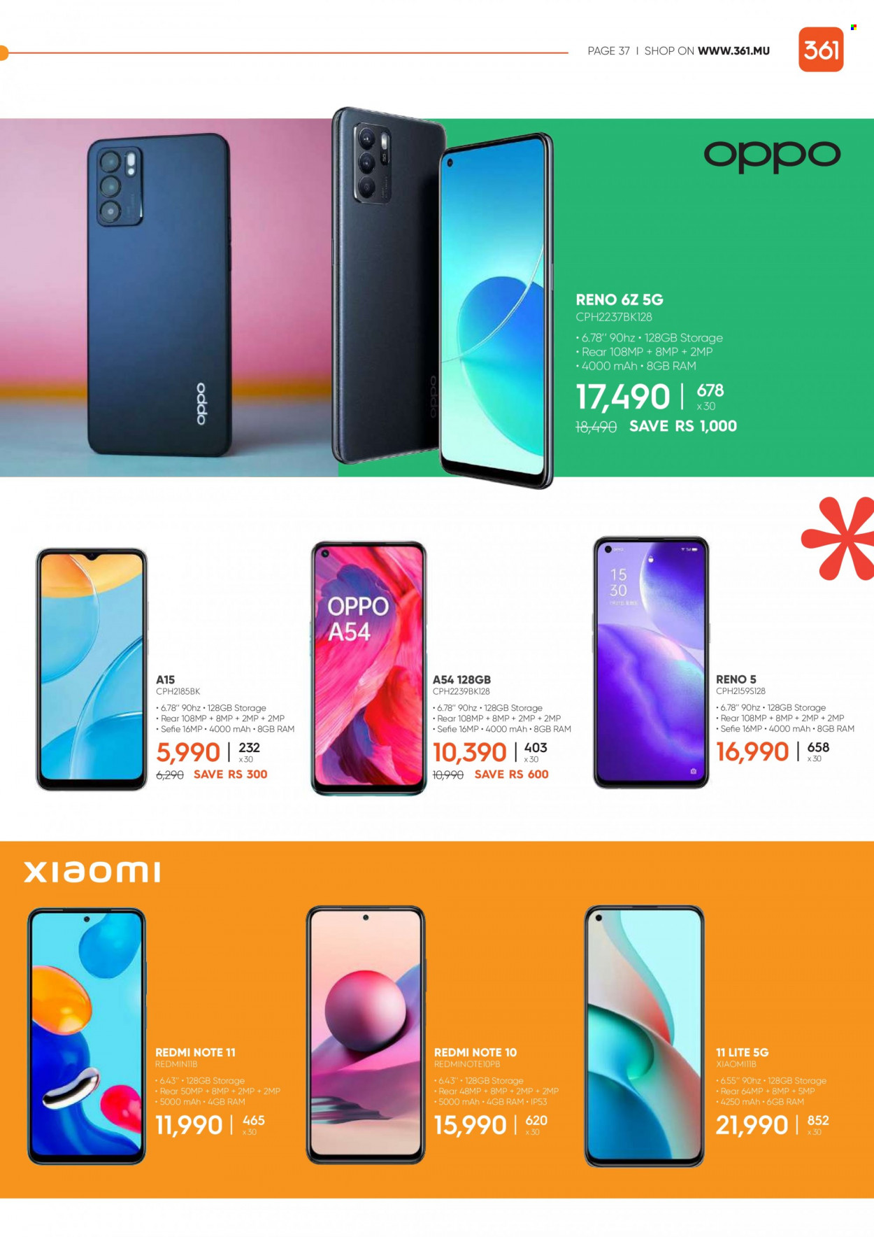 thumbnail - 361 Catalogue - 14.05.2022 - 13.06.2022 - Sales products - Xiaomi, Oppo. Page 37.
