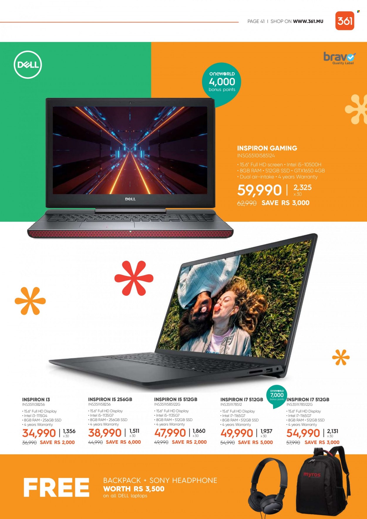 thumbnail - 361 Catalogue - 14.05.2022 - 13.06.2022 - Sales products - Sony, Intel, laptop, Inspiron, headphones, Dell. Page 41.