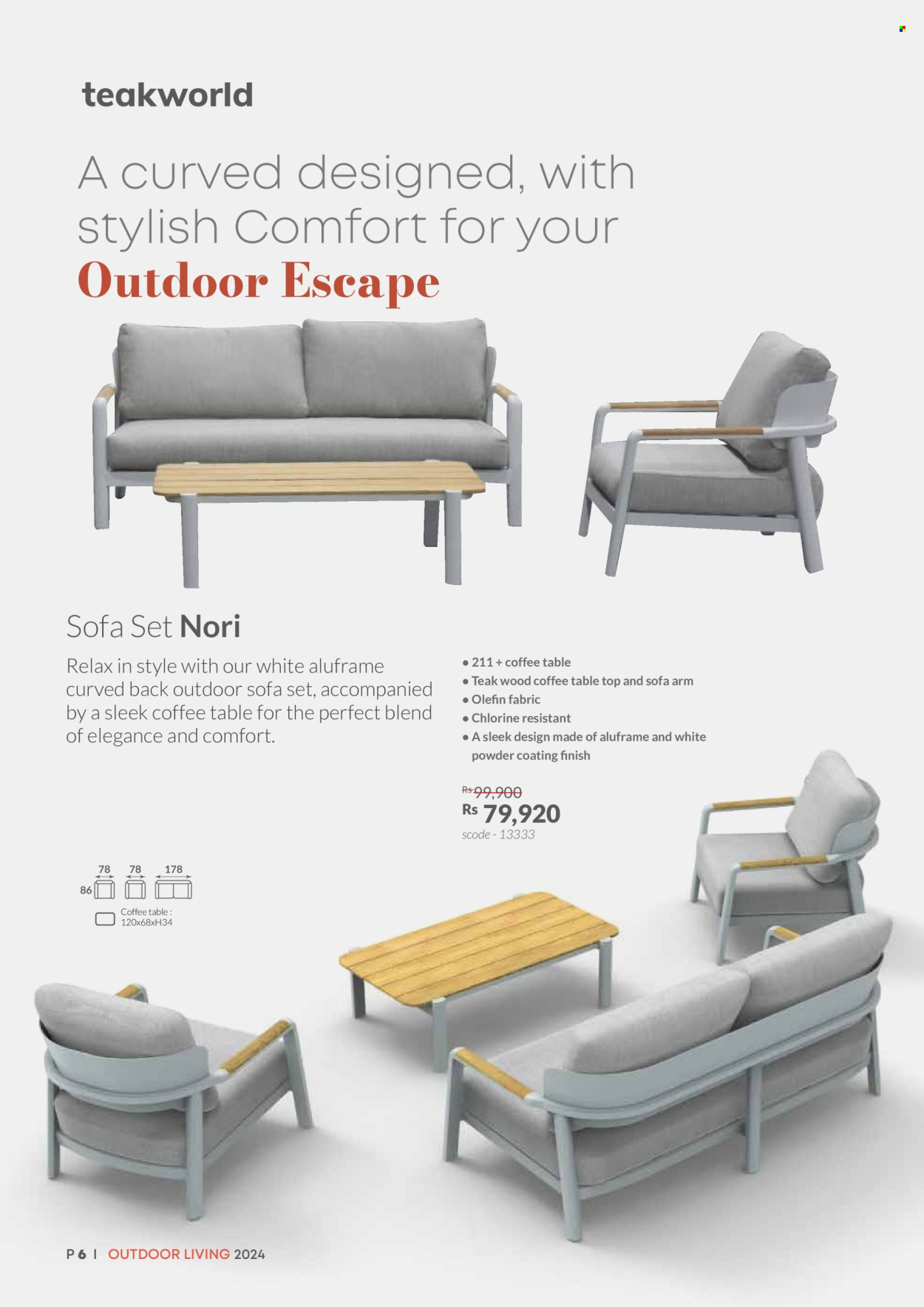 thumbnail - Teak World Catalogue - Sales products - sofa, seating set, coffee table. Page 6.