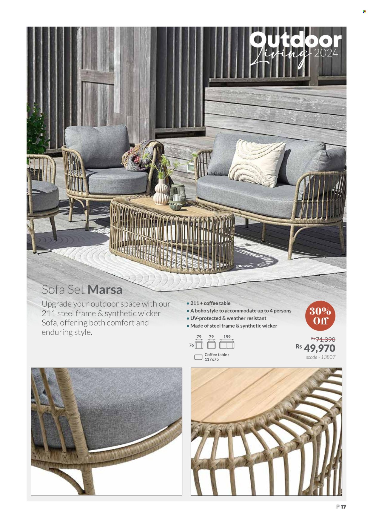 thumbnail - Teak World Catalogue - Sales products - table, sofa, seating set, coffee table. Page 17.