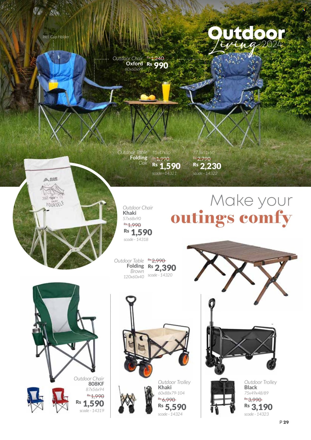 thumbnail - Teak World Catalogue - Sales products - trolley, table, chair. Page 29.