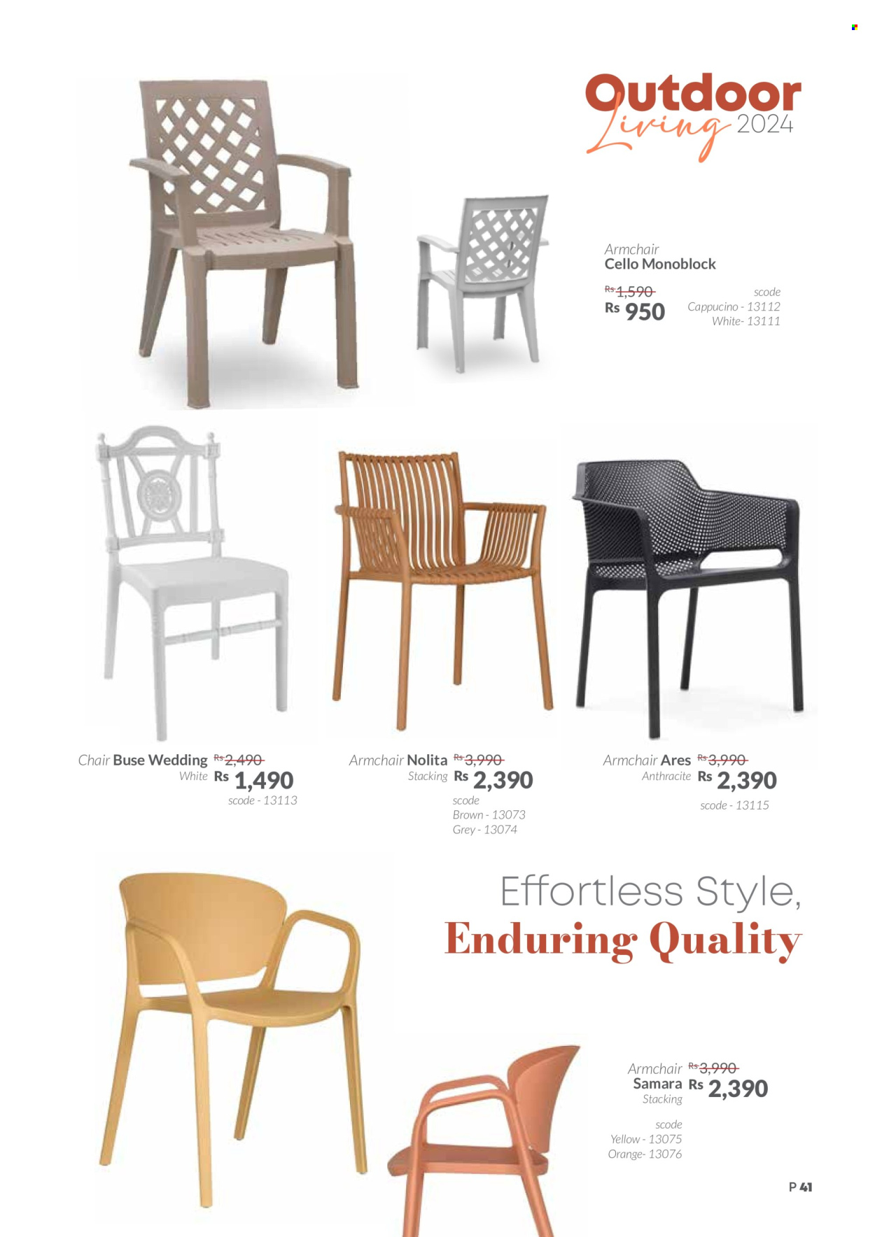 thumbnail - Teak World Catalogue - Sales products - chair, arm chair. Page 41.
