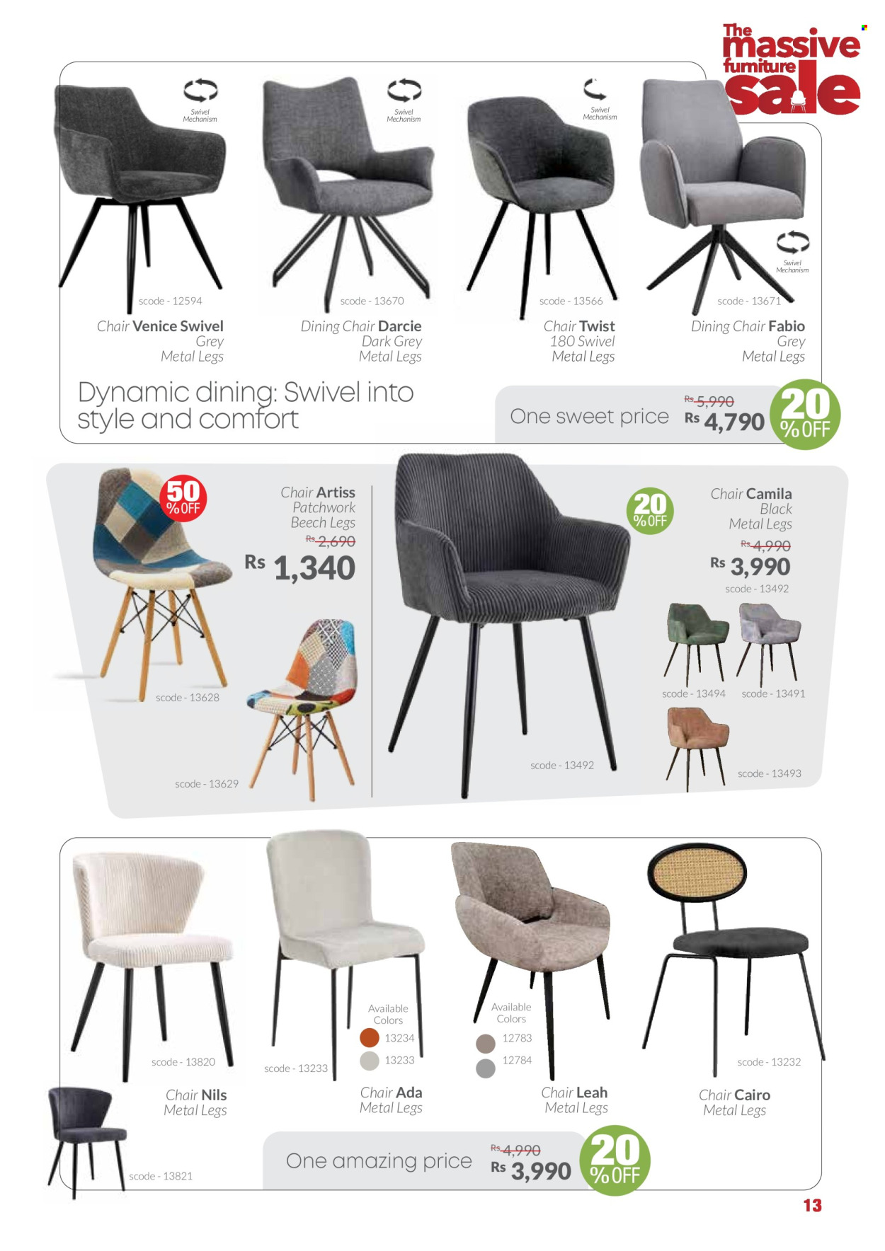 thumbnail - Teak World Catalogue - 3.04.2024 - 30.04.2024 - Sales products - chair, dining chair. Page 13.