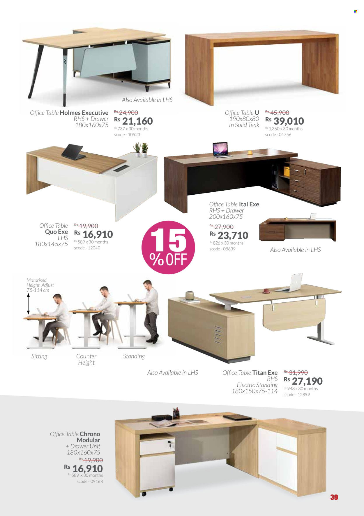 thumbnail - Teak World Catalogue - 3.04.2024 - 30.04.2024 - Sales products - table, drawer base, cabinet with drawers. Page 39.